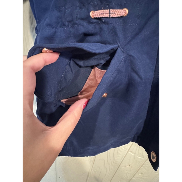 Girls OshKosh B'gosh Winter Jacket M (5-6) Blue Pink hood - Picture 3 of 10